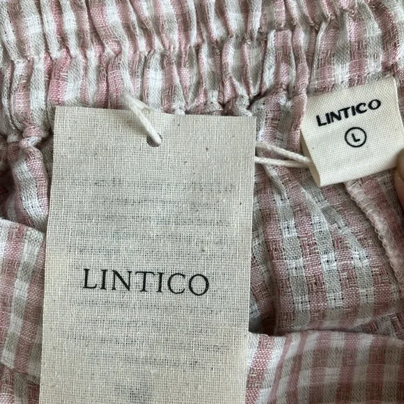 NWT Lintico Linen Blend Checked Skirt Large Coastal Preppy Cottage $99 - Picture 7 of 8